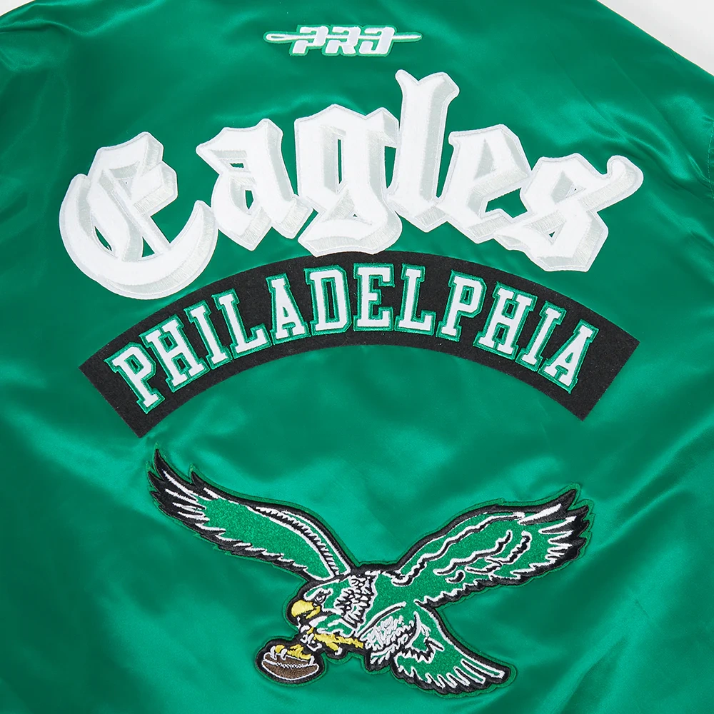 NFL Philadelphia Eagles Best Of Men's Green Satin Jacket - Image 10