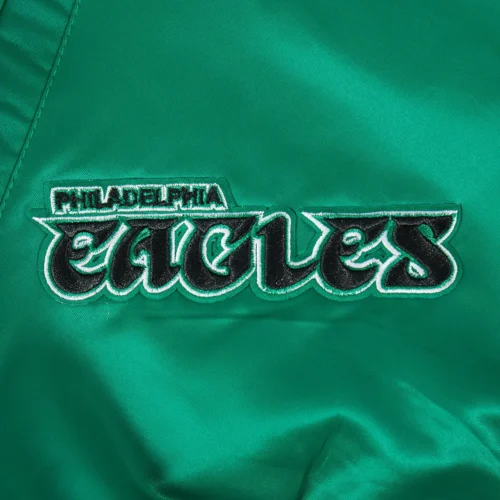 NFL Philadelphia Eagles Best Of Men's Green Satin Jacket - Image 7