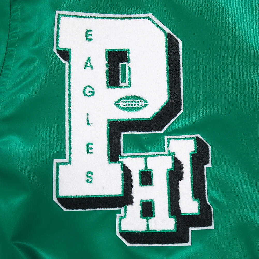 NFL Philadelphia Eagles Best Of Men's Green Satin Jacket - Image 5