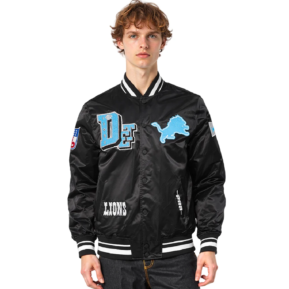 NFL Detroit Lions Best Of Men's Rib Satin Jacket - Image 4