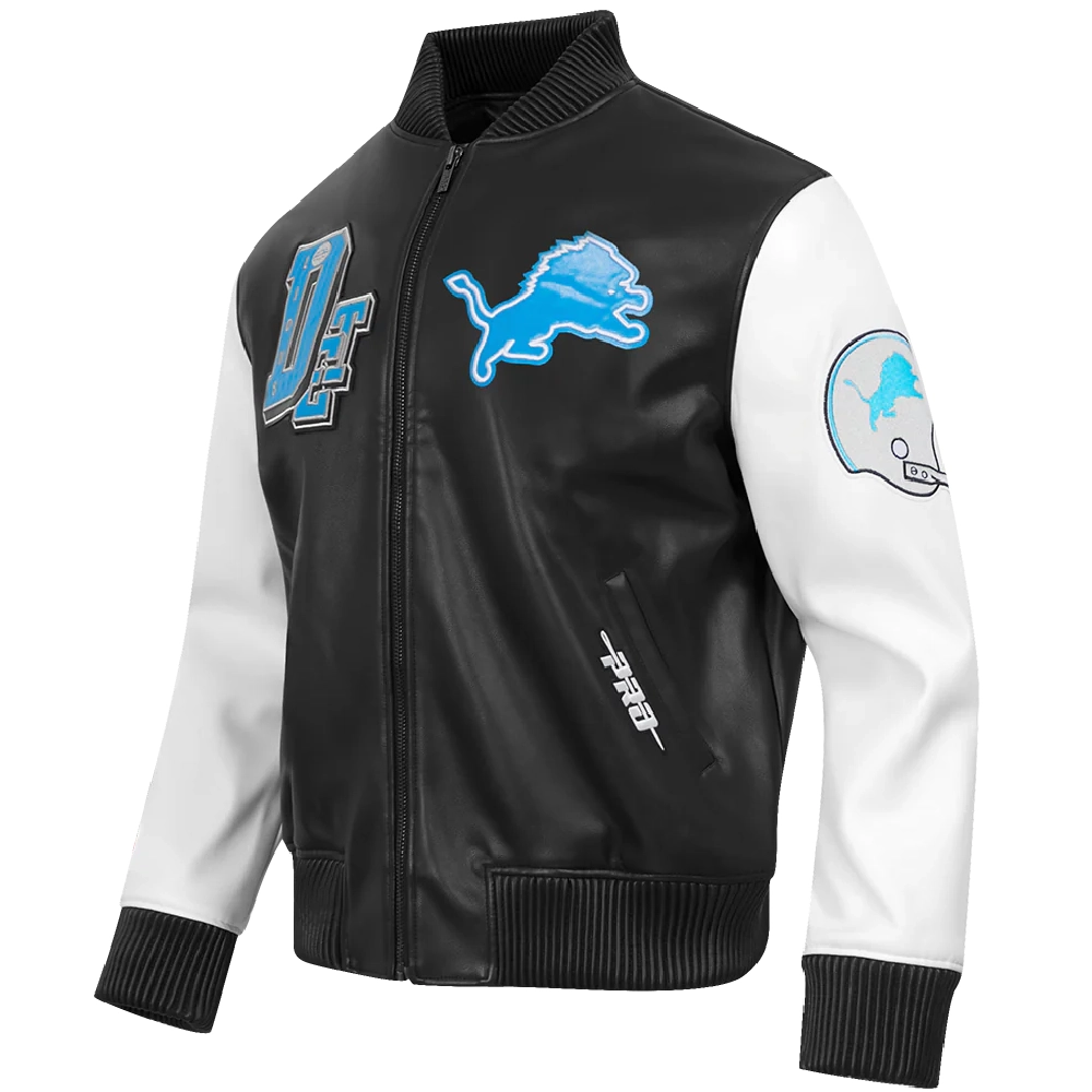 NFL Detroit Lions Best Of Men's Leather Varsity Jacket