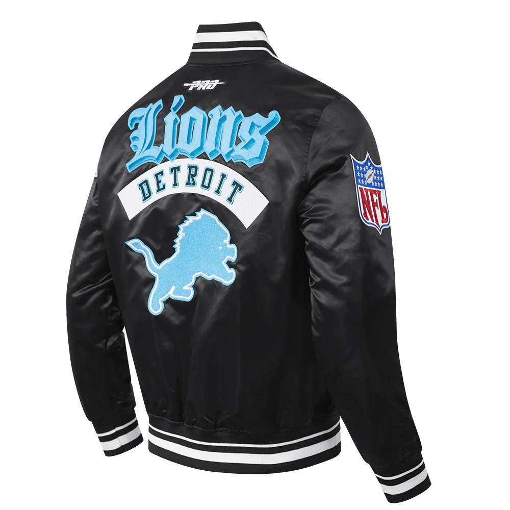 NFL Detroit Lions Best Of Men's Rib Satin Jacket - Image 3