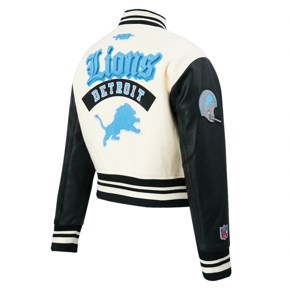 Alternative view of NFL Detroit Lions Best Of Women's Cropped Rib Wool Varsity Jacket