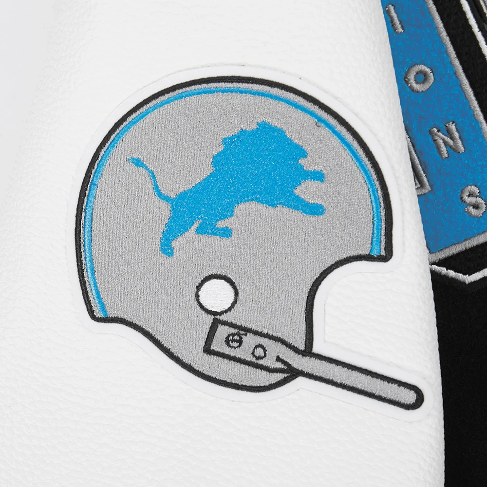 NFL Detroit Lions Best Of Women's Cropped Black Wool Varsity Jacket - Image 7