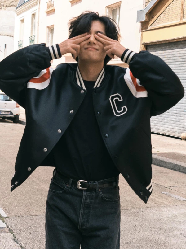 Kim Tae-Hyung Celine Bomber Black Jacket