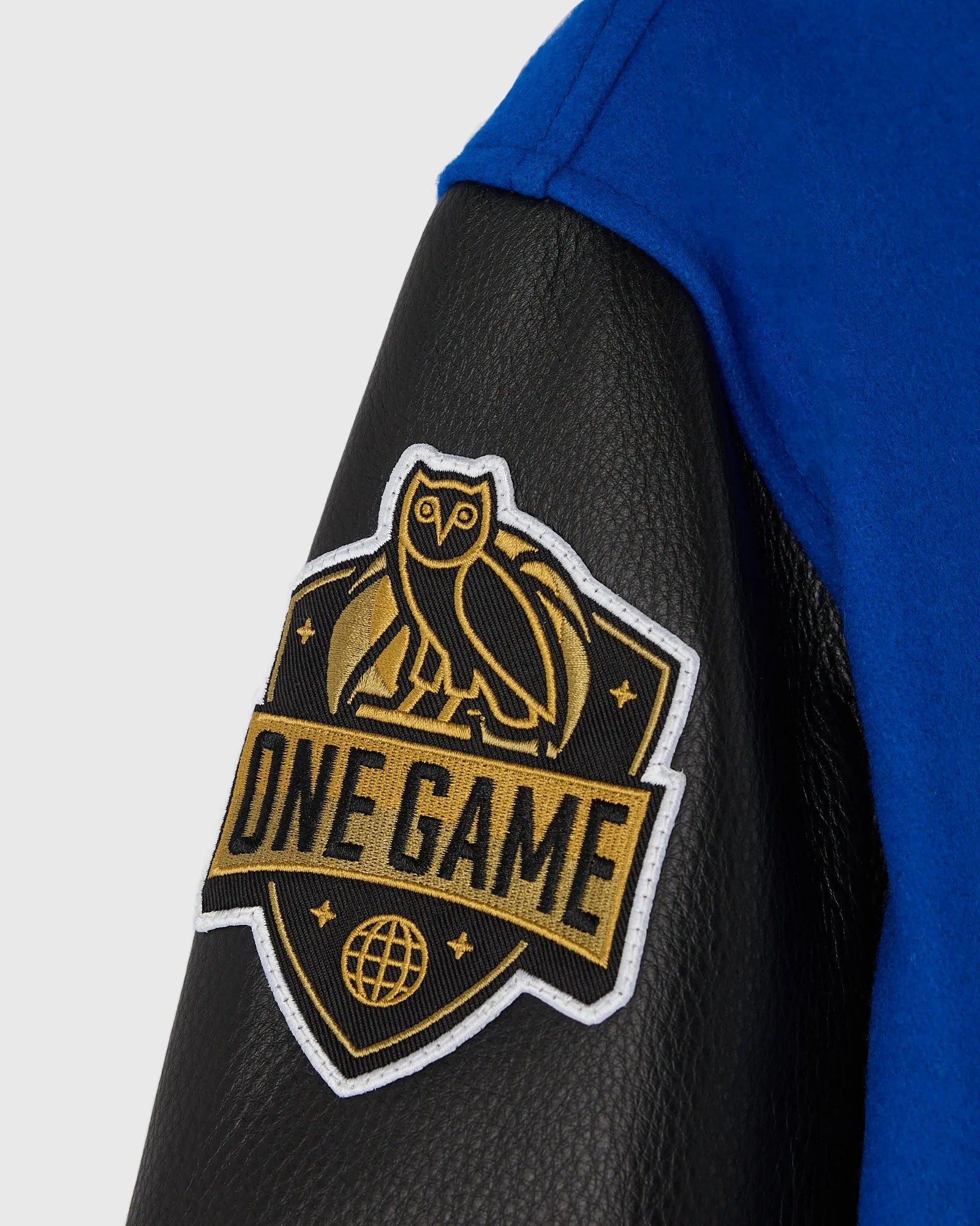 New York Knicks OVO X NBA Wool & Leather Varsity Jacket - Image 7