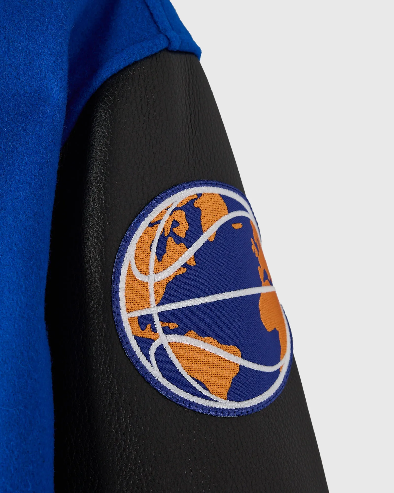 New York Knicks OVO X NBA Wool & Leather Varsity Jacket - Image 8