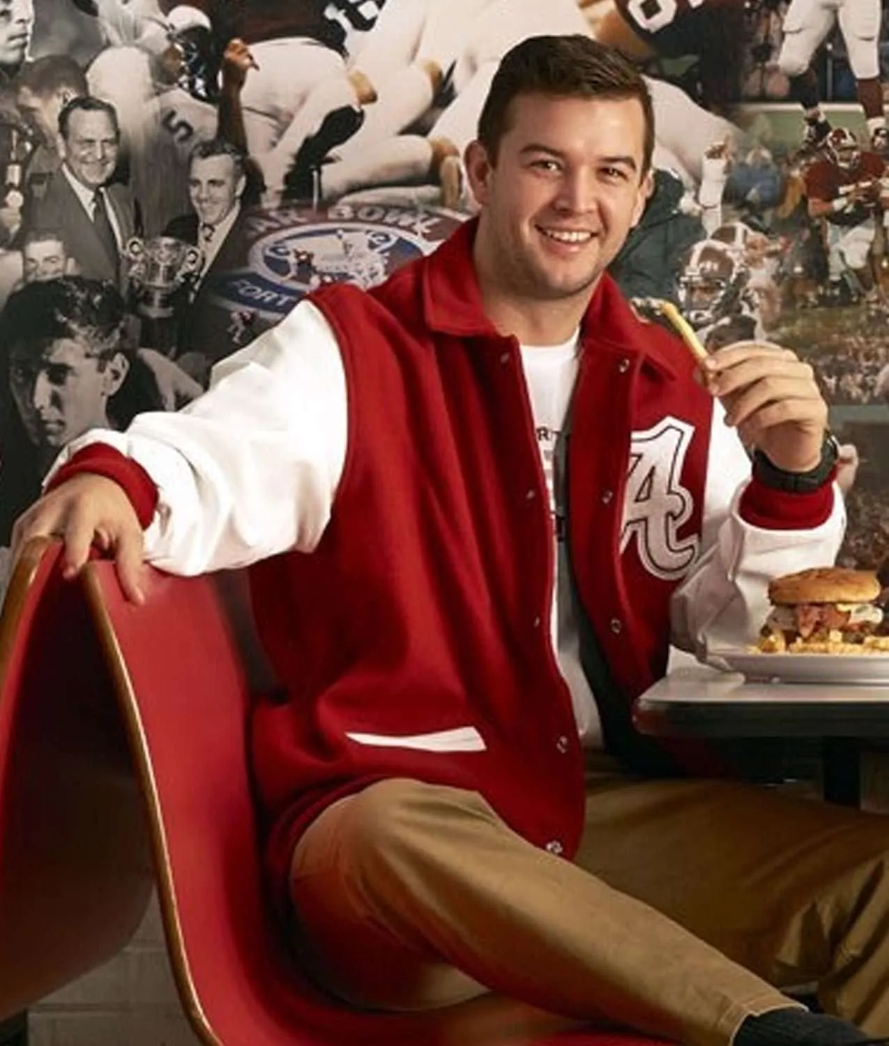 Alabama Crimson Tide Red and White Varsity Jacket
