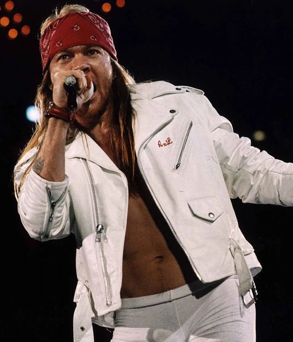Guns N Roses Axl Rose White Leather Jacket