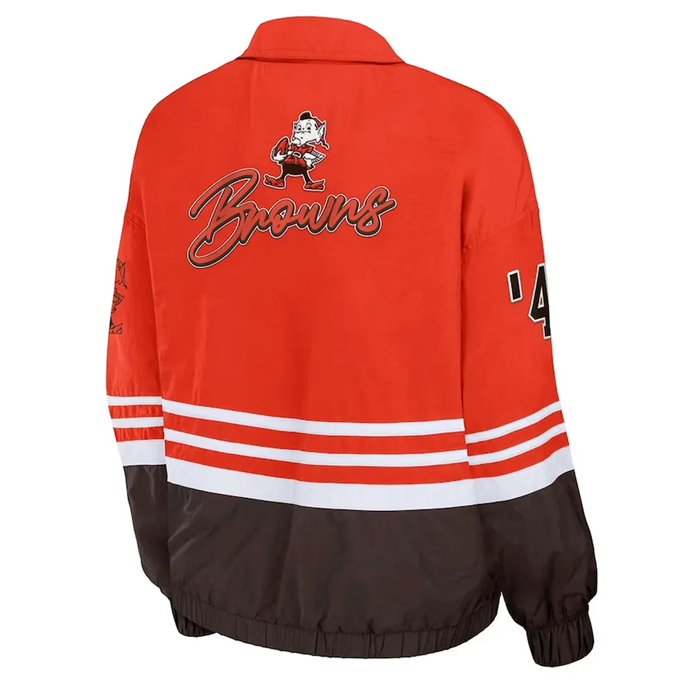 Alternative view of Cleveland Browns Throwback Windbreaker Jacket