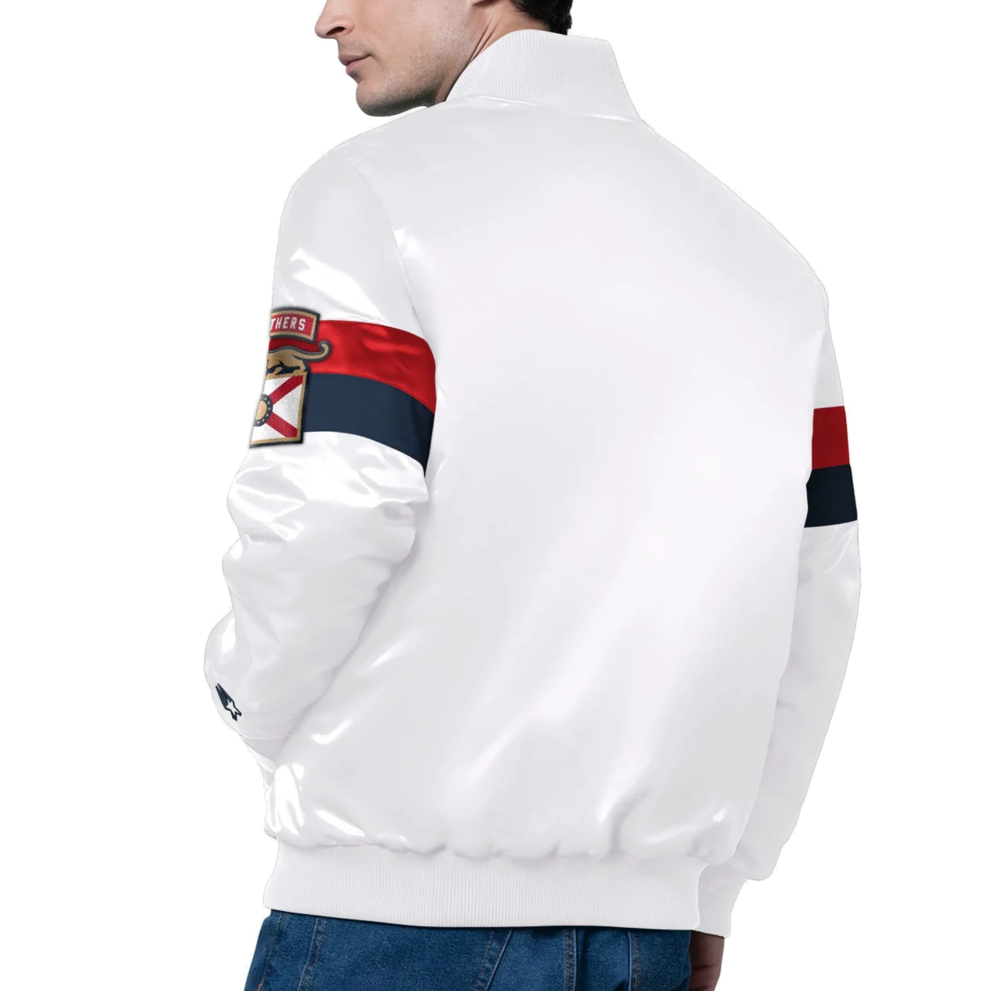 Alternative view of Florida Panthers Triple Option Satin Varsity Jacket