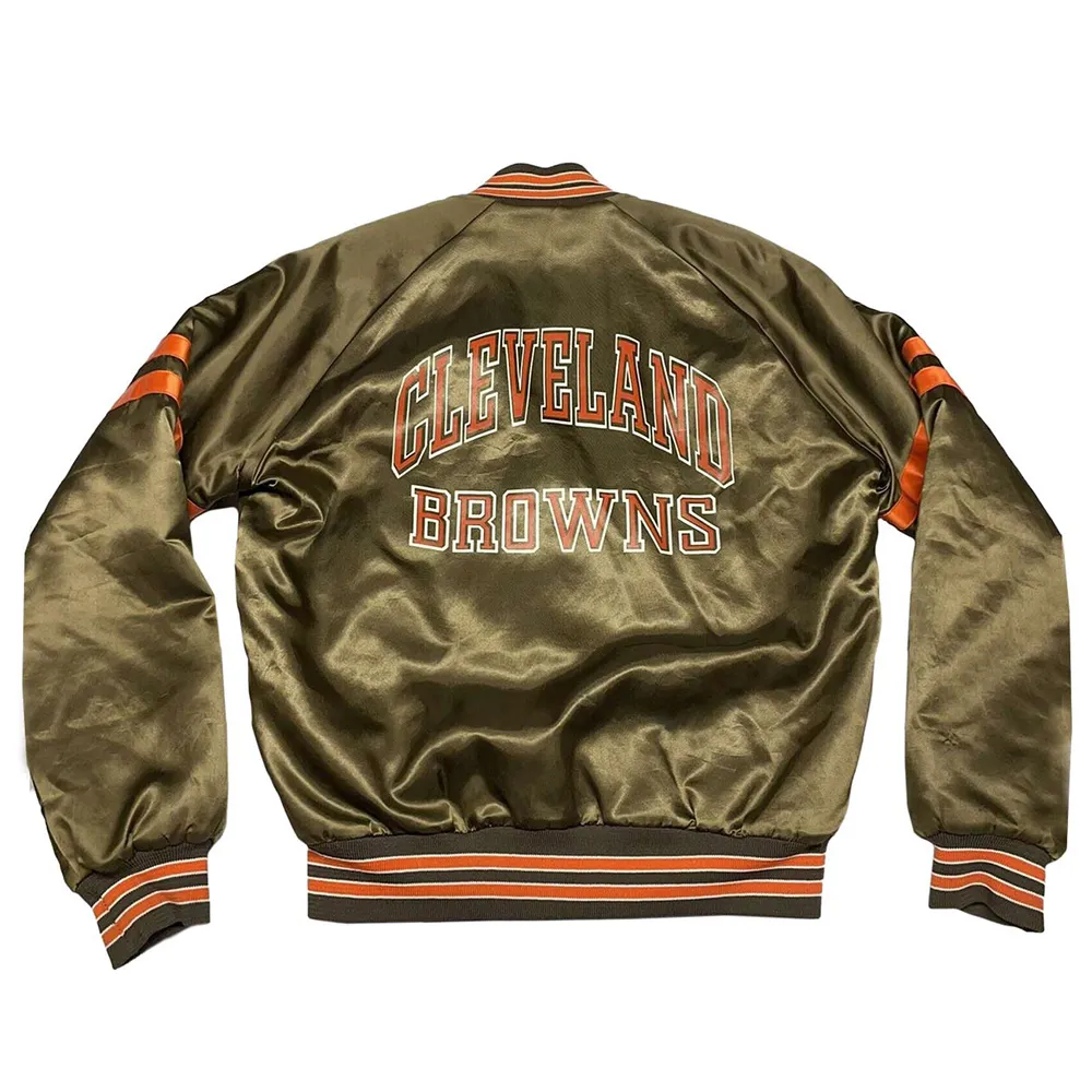 Alternative view of Cleveland Browns Football Vintage Satin Jacket