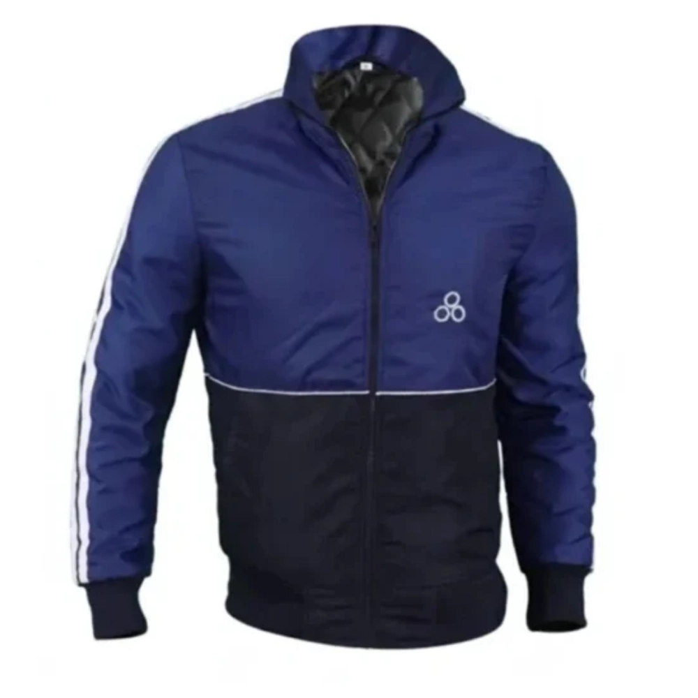 Alternative view of Gta IV Niko Bellic Blue Satin Bomber Jacket