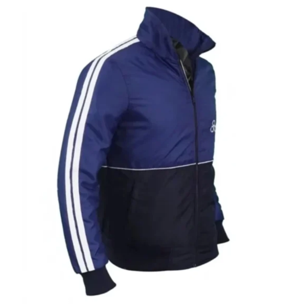 Gta IV Niko Bellic Blue Satin Bomber Jacket - Image 3