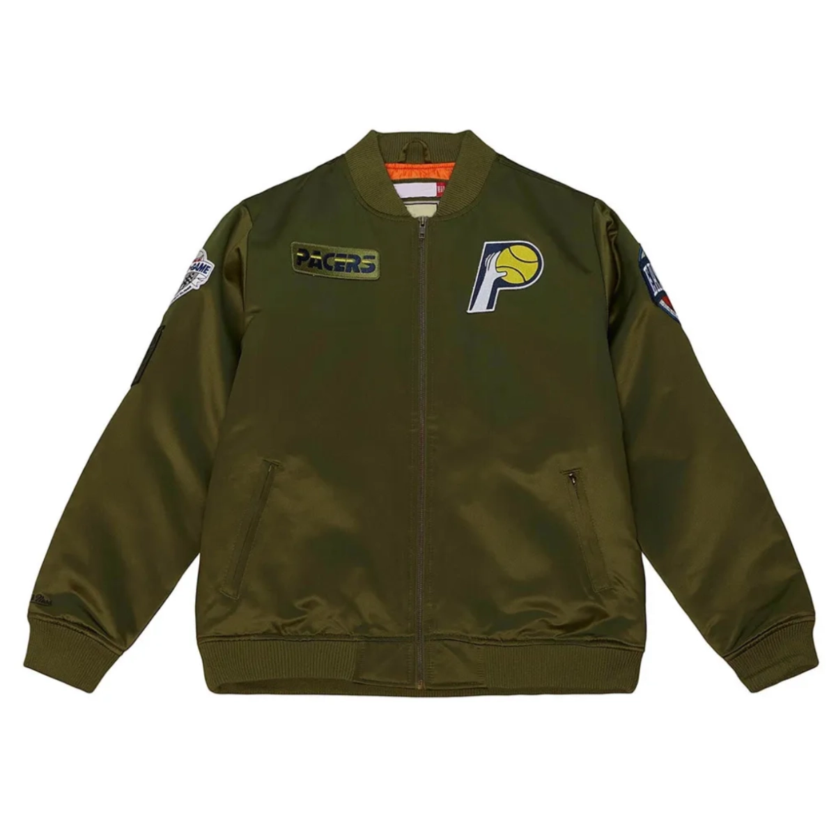 Indiana Pacers Flight Green Satin Bomber Jacket