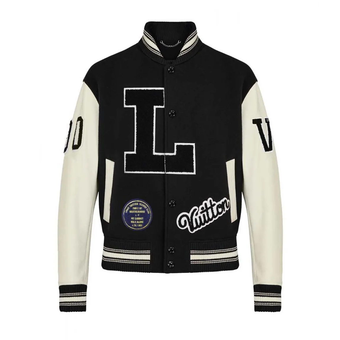 Alternative view of Kenya Barris Blackaf Black and White Varsity Jacket