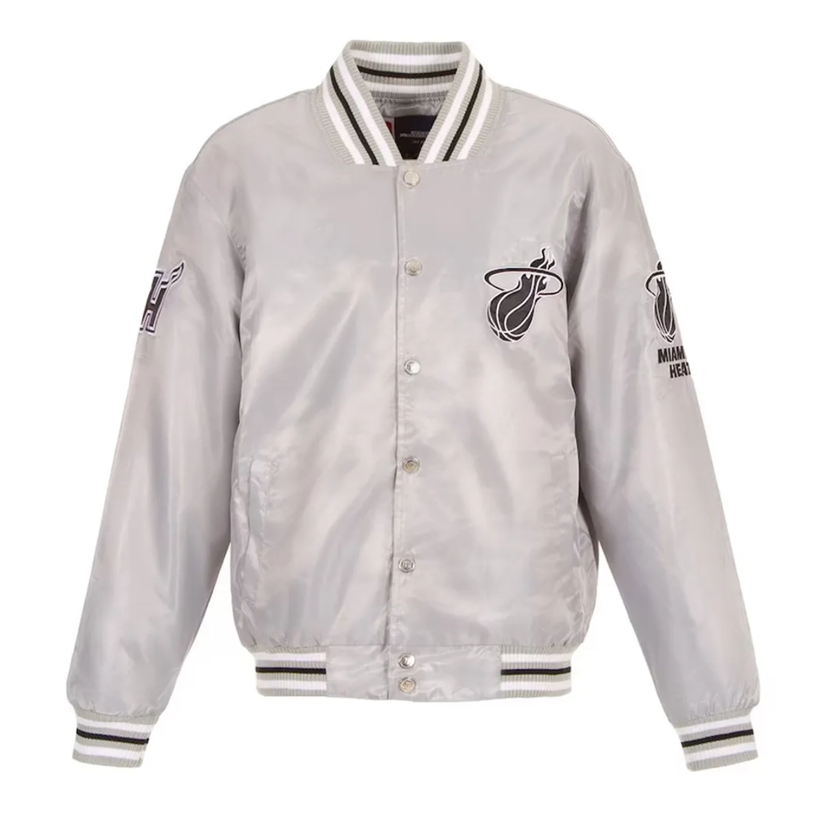 Miami Heat Vintage Silver Satin Varsity Jacket