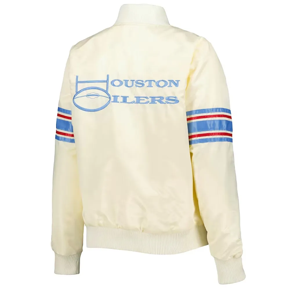 Alternative view of Houston Oilers Women's Line Up Satin Varsity Jacket