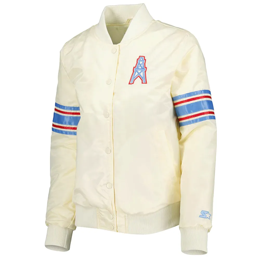 Houston Oilers Women's Line Up Satin Varsity Jacket