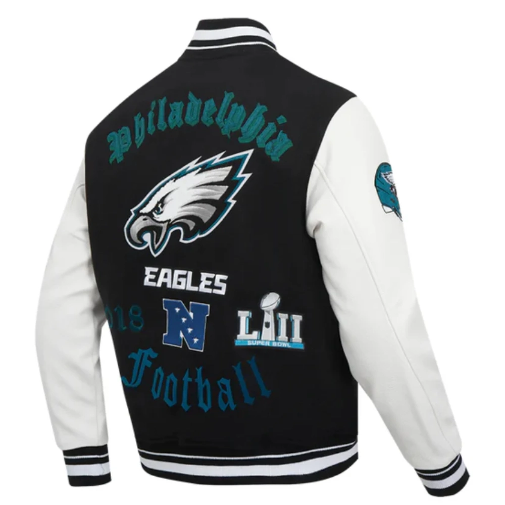 Philadelphia Eagles Pro Prep Wool & Leather Jacket - Image 3
