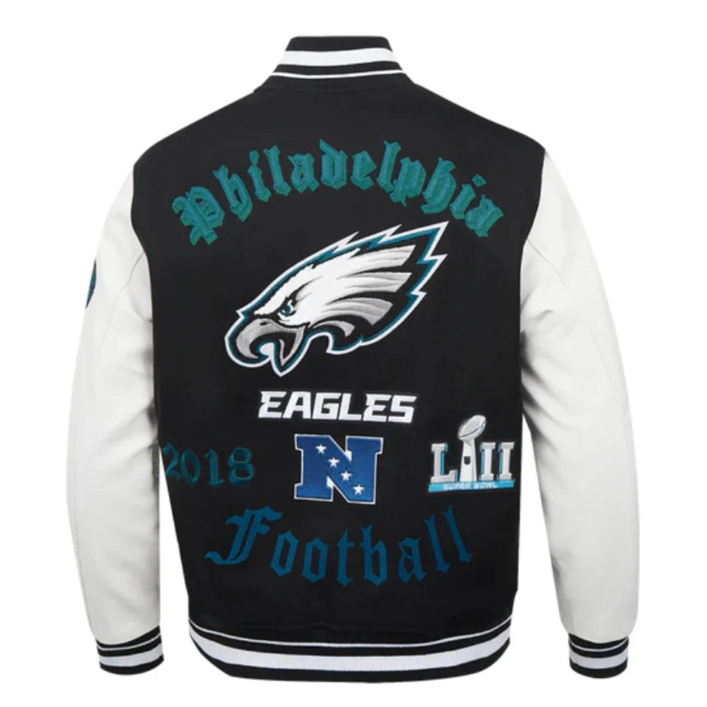 Philadelphia Eagles Pro Prep Wool & Leather Jacket - Image 4