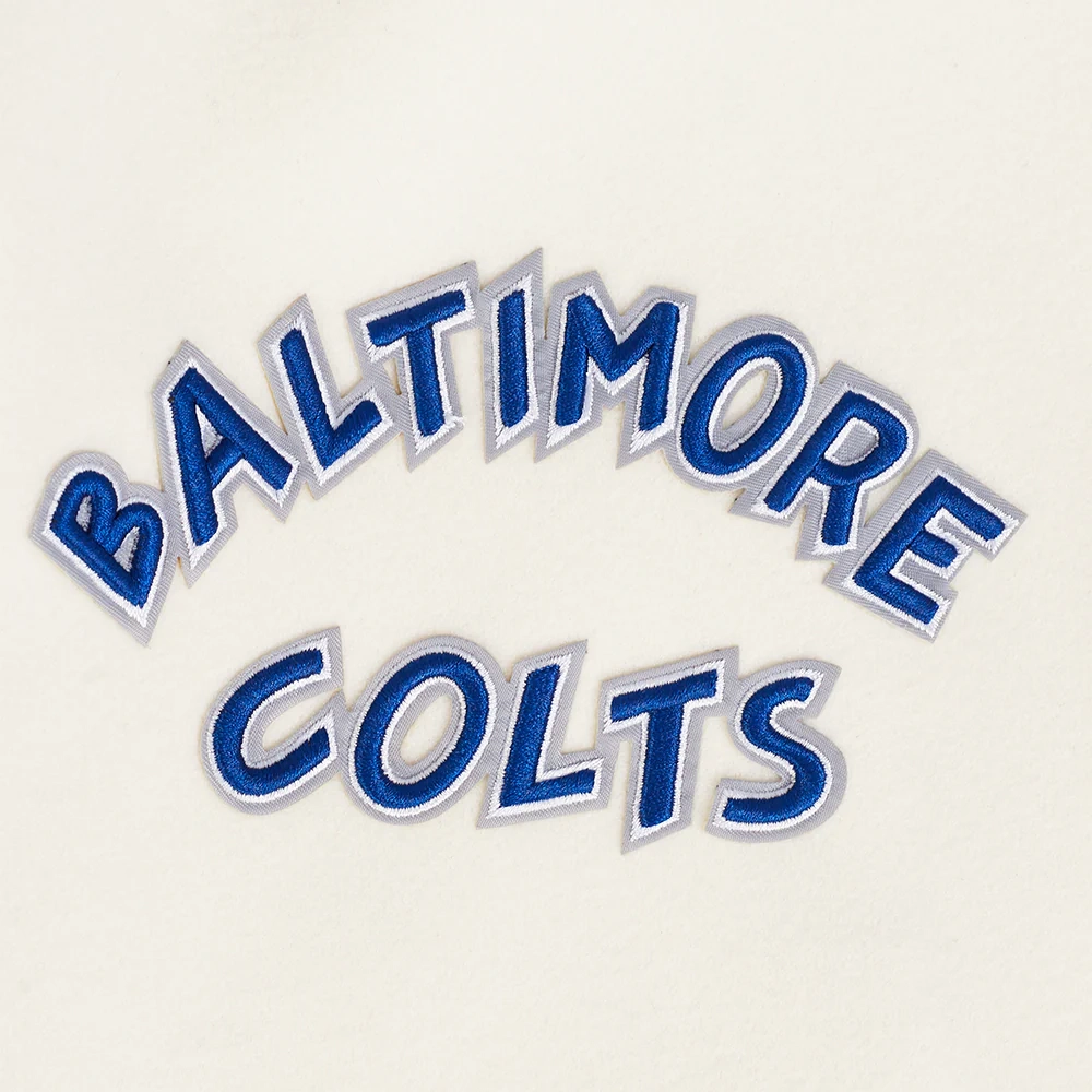 baltimore colts retro classics wool & leather cream patch jacket