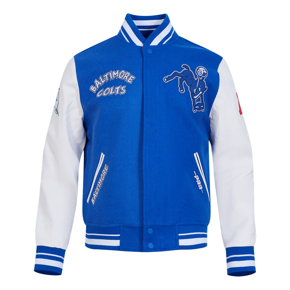 baltimore colts retro classics wool & leather varsity jacket
