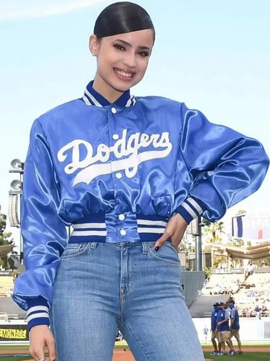 dodgers sofia carson bomber blue jacket