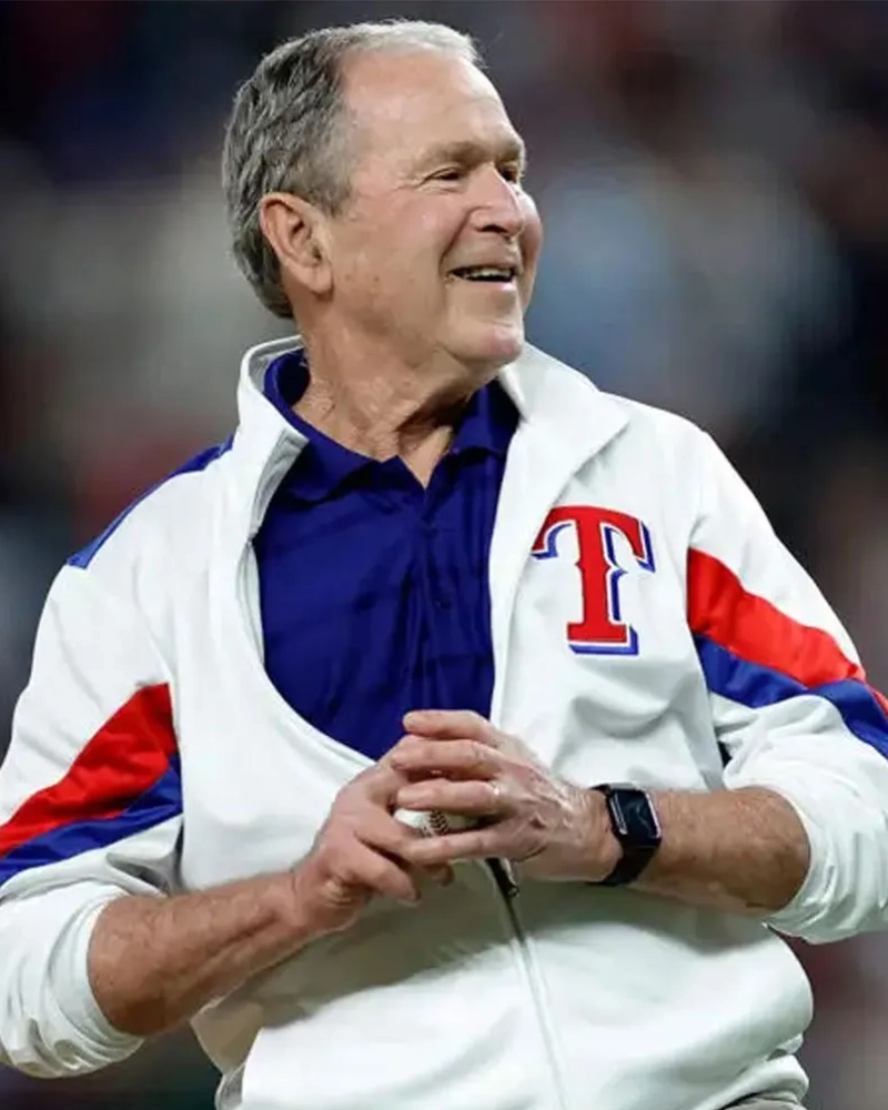 george bush texas white rangers jacket