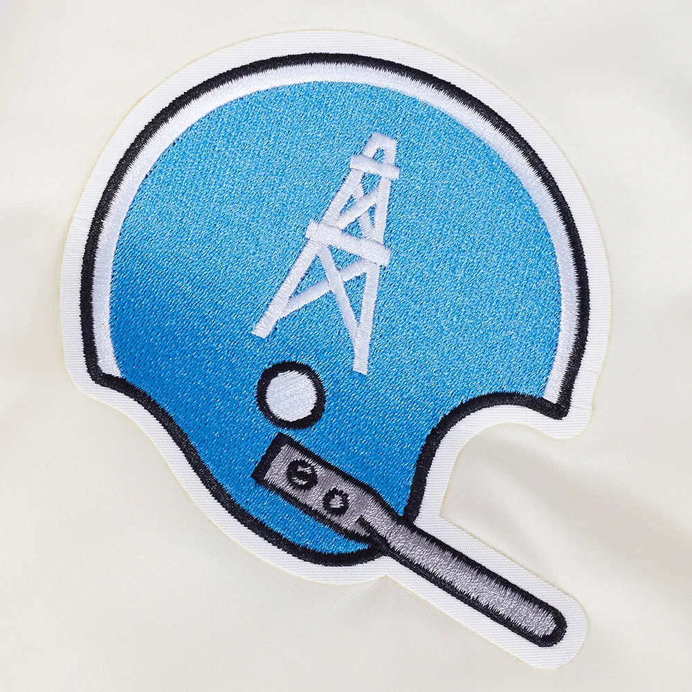 houston oilers retro classic full-snap cream helmet patch logo