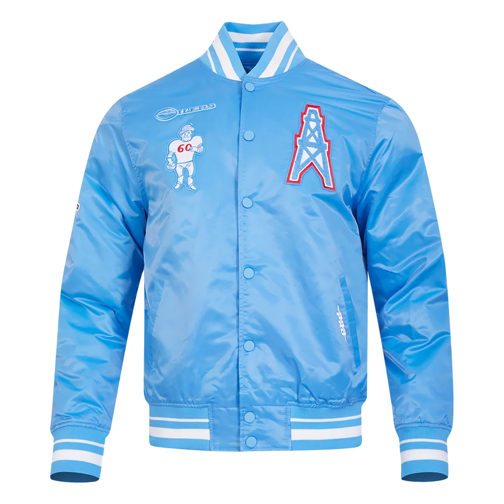 houston oilers retro classic full-snap satin jacket