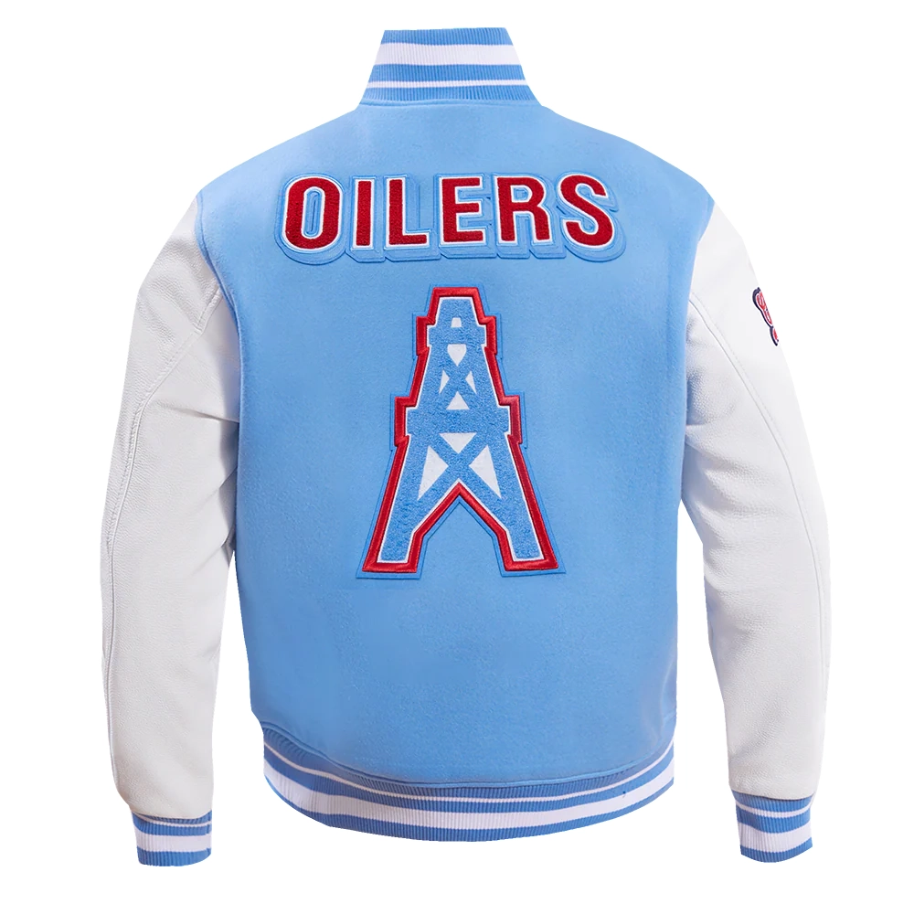 houston oilers retro classic wool blue jacket