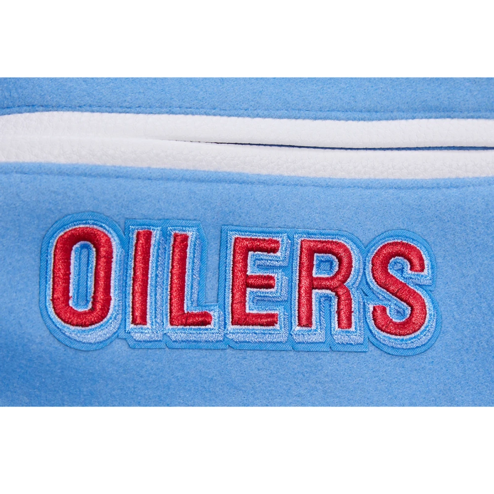 houston oilers retro classic wool & leather blue patch design