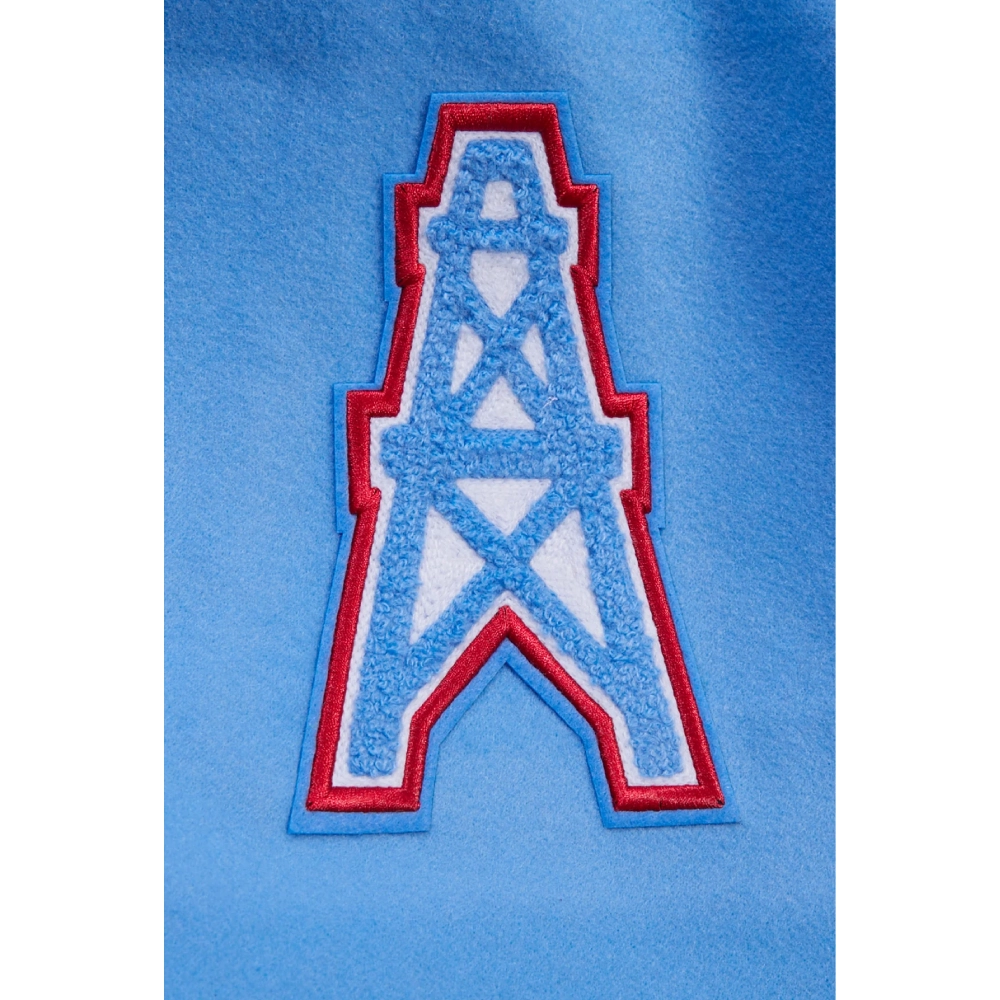 houston oilers retro classic wool & leather blue patch logo