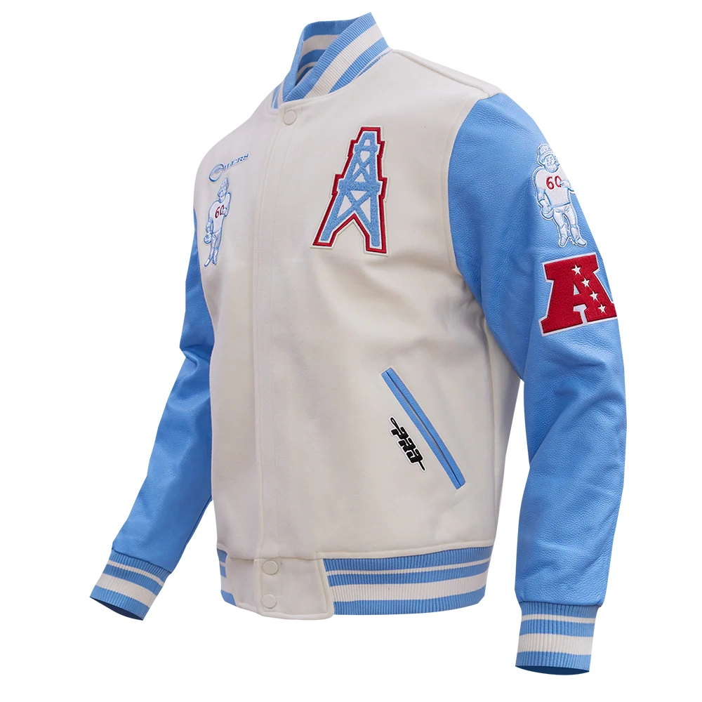 houston oilers retro classic wool & leather jacket