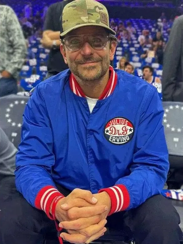 julius dr.j erving bradley cooper blue satin jacket