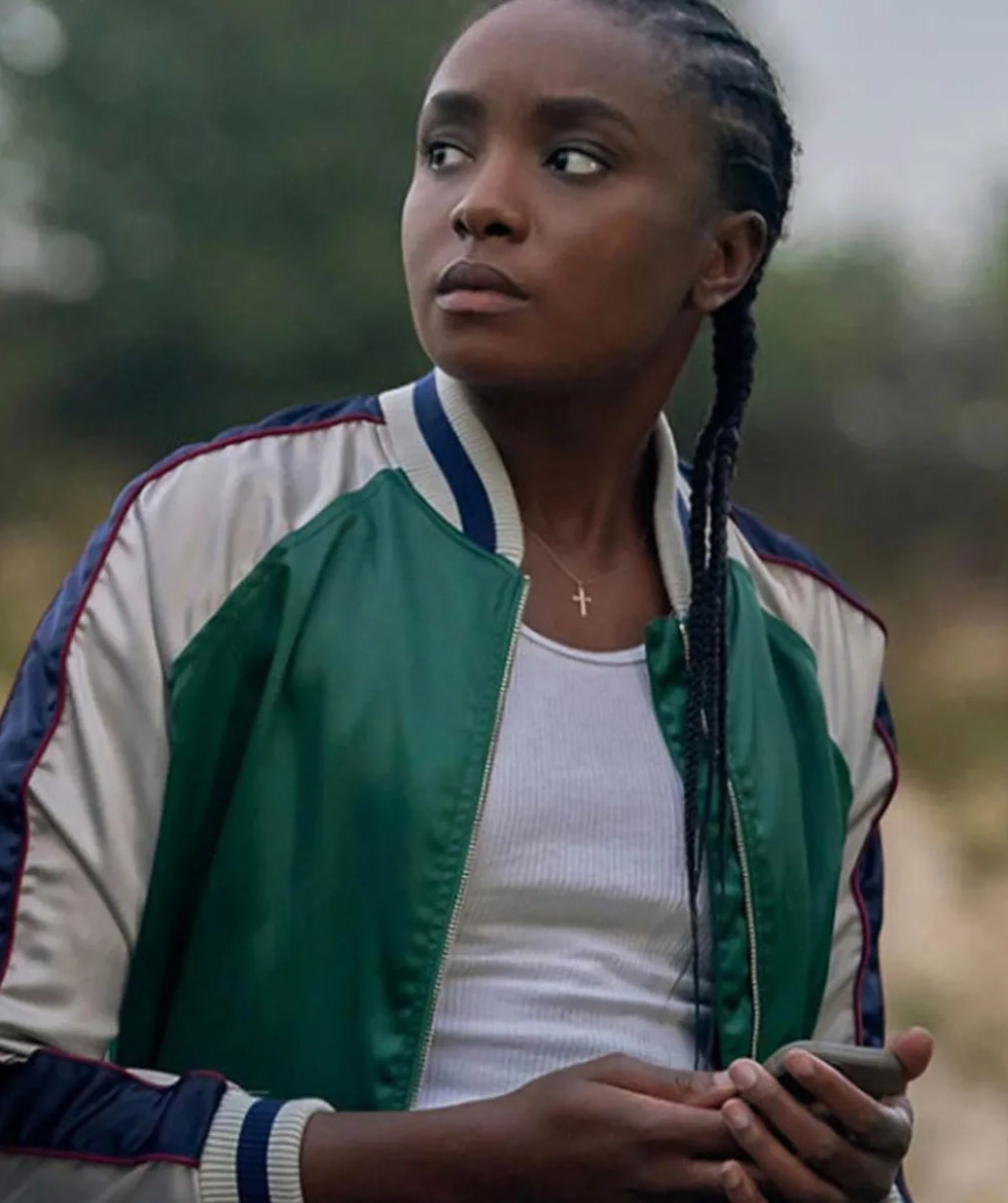 kiki layne the old guard satin jacket