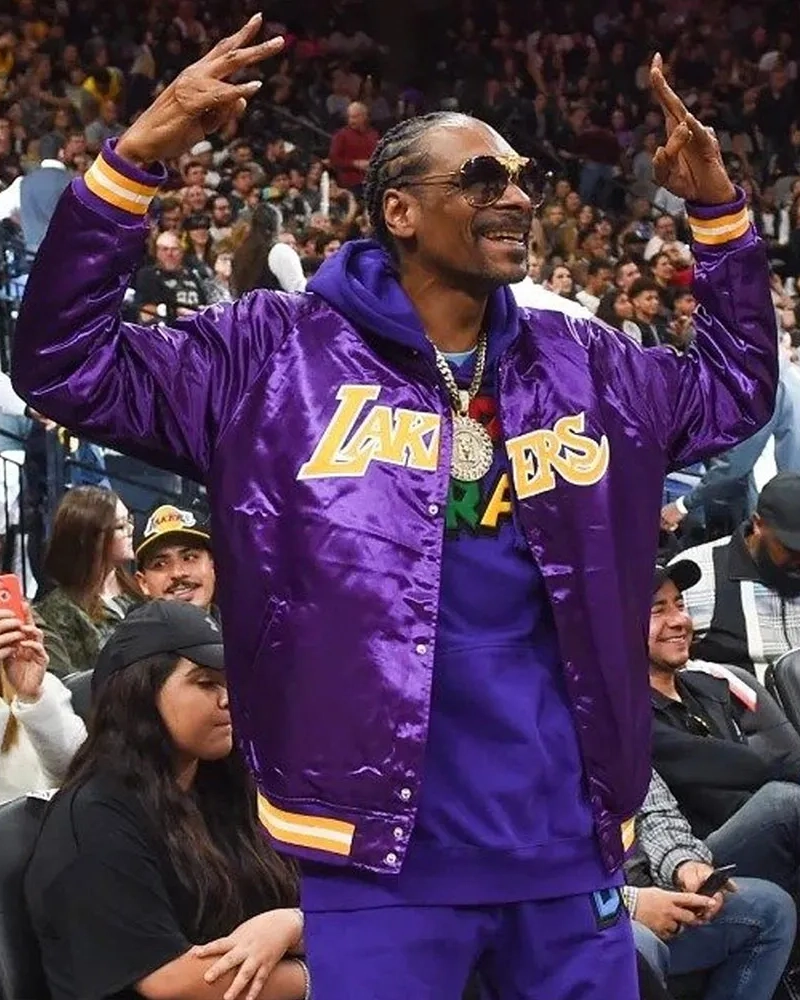 la lakers snoop dogg purple satin jacket