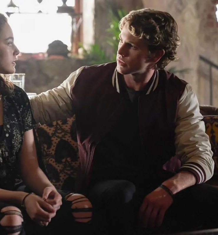 the originals s05 jedidiah goodacre varsity mahroon jacket