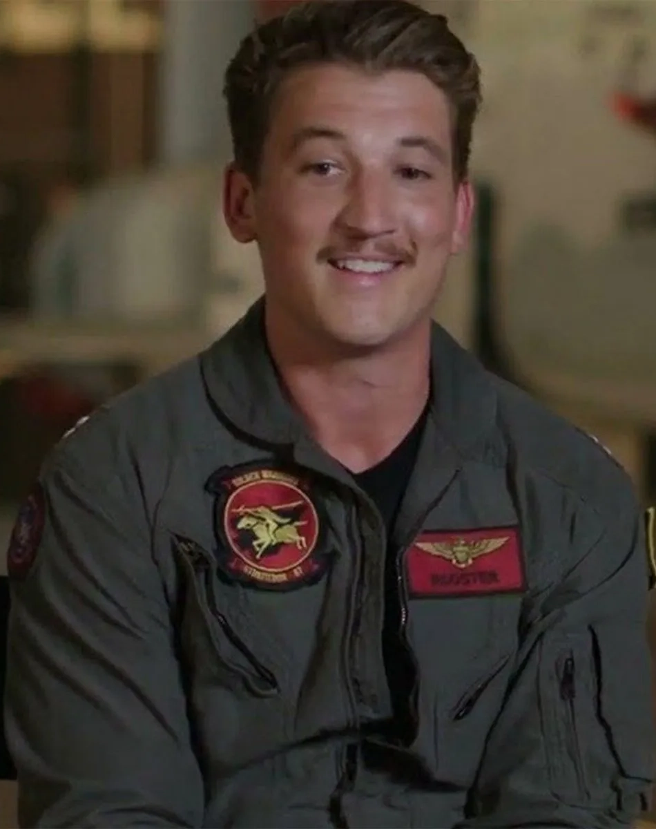 top gun maverick miles teller green cotton jacket