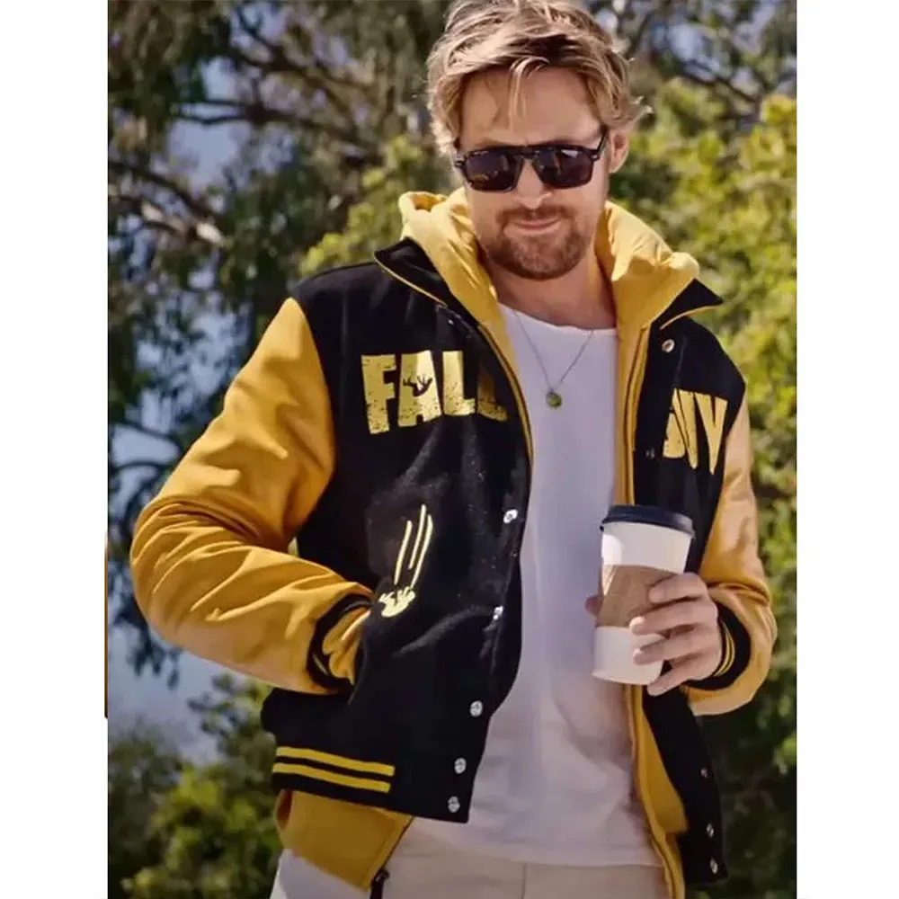 The Fall Guy Ryan Gosling Wool & Leather Varsity Jacket