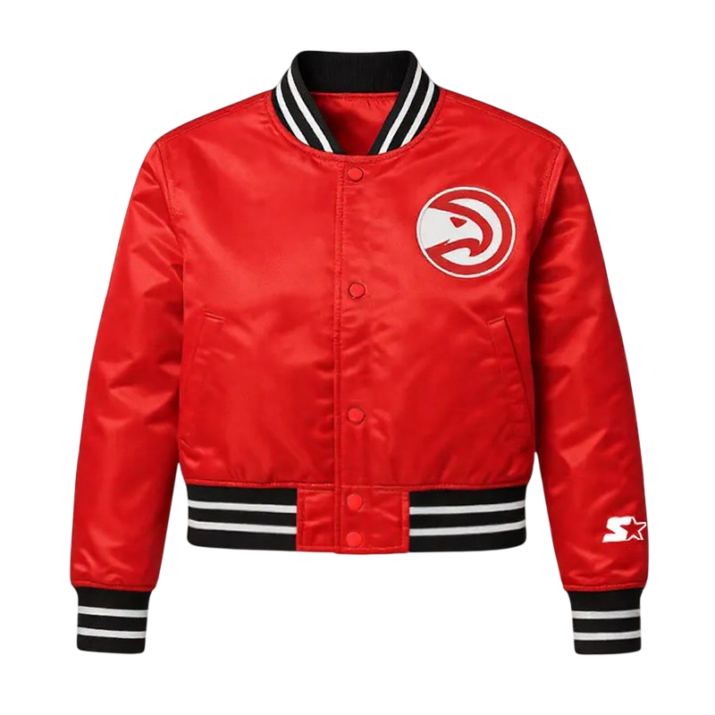 atlanta hawks red satin jacket