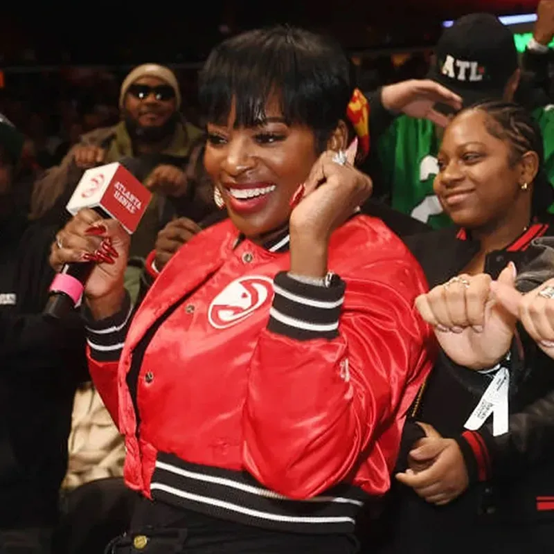 atlanta hawks shamea morton red satin jacket