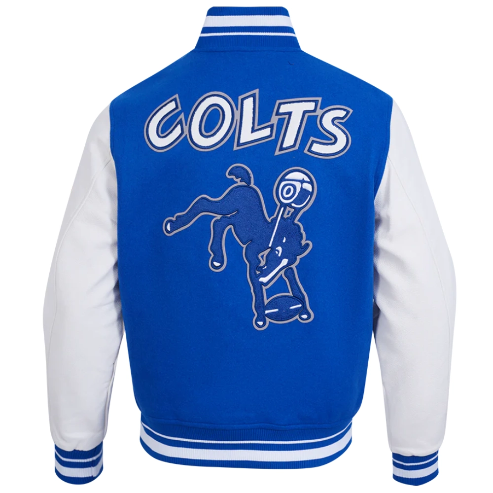 Baltimore colts retro classic wool and leather jacket