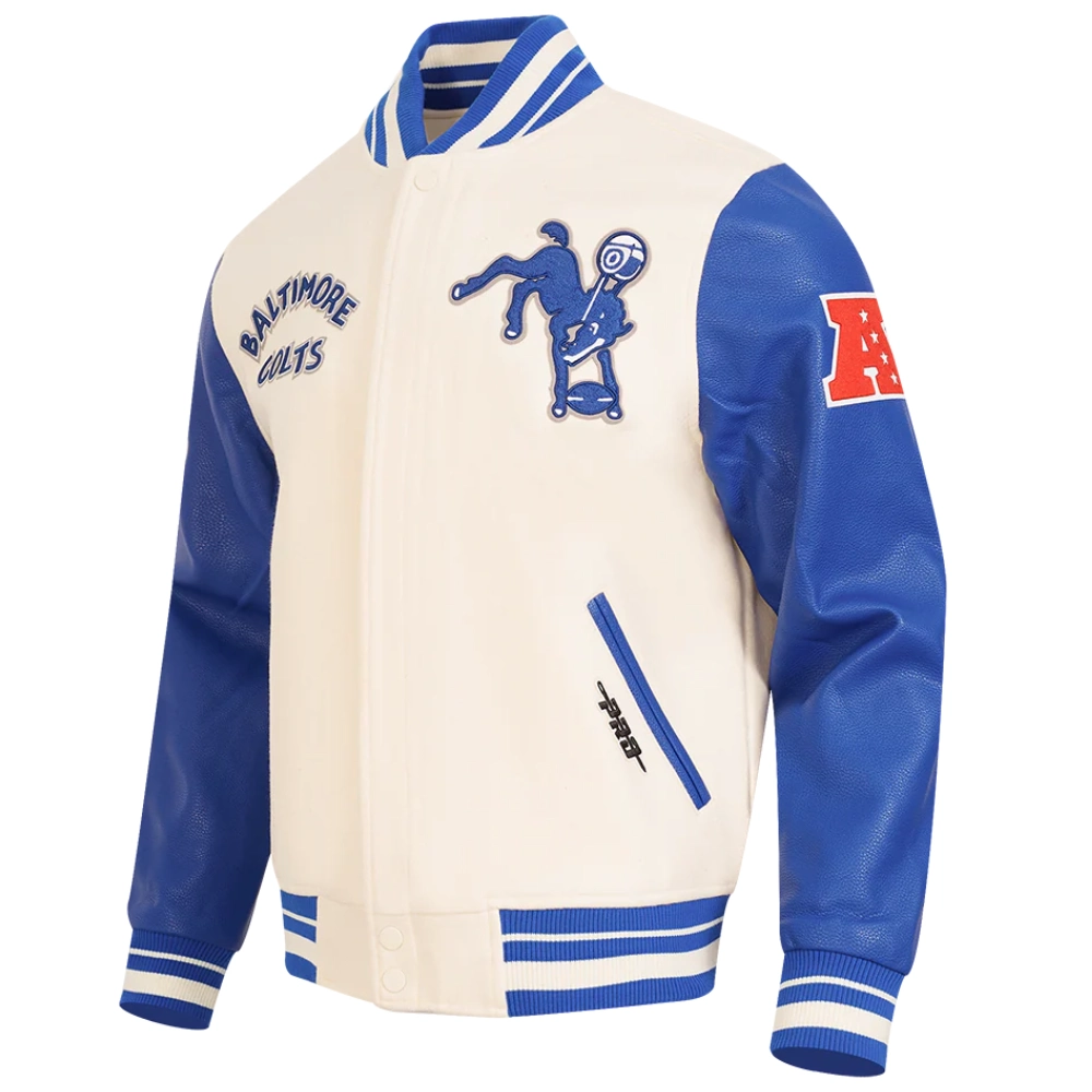 Baltimore colts retro classic wool cream varsity jacket
