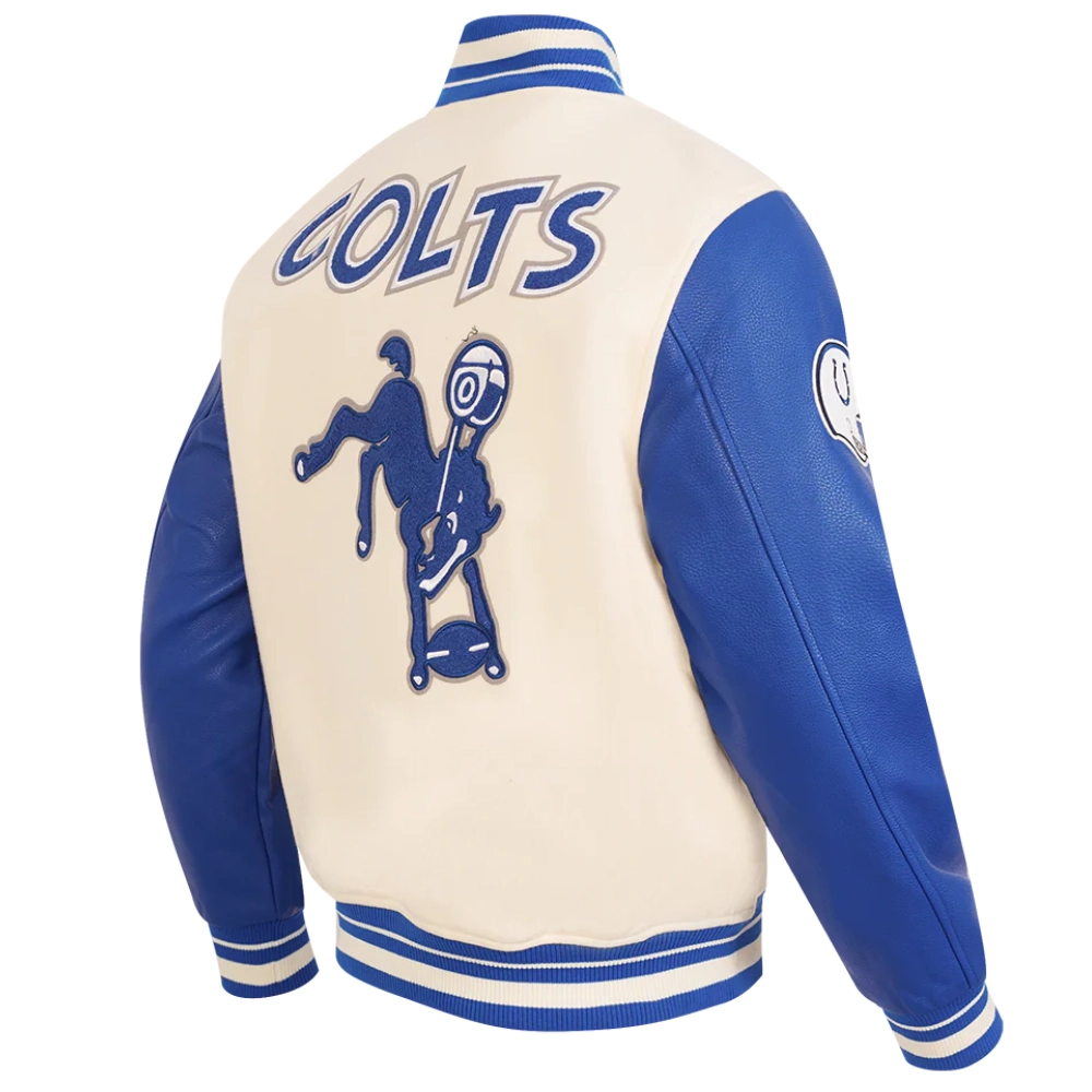 Baltimore colts retro classic wool & leather cream jacket