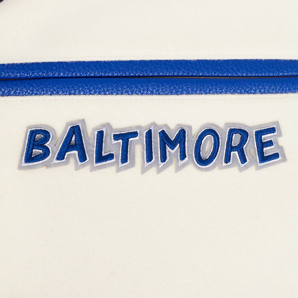 Baltimore colts retro classic wool & leather cream varsity patch