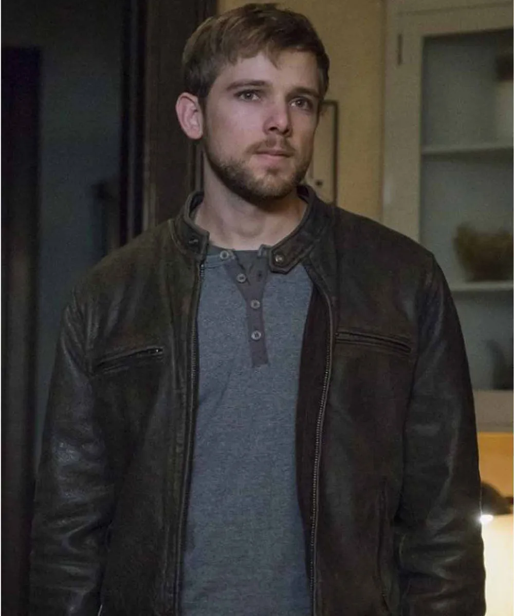 Bates Motel Max Thieriot Brown Leather Jacket