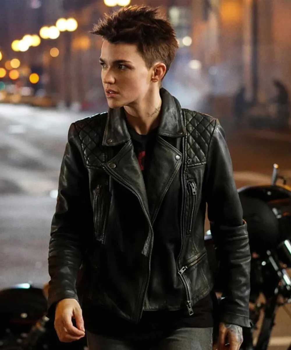 Batwoman Ruby Rose Biker Black Leather Jacket