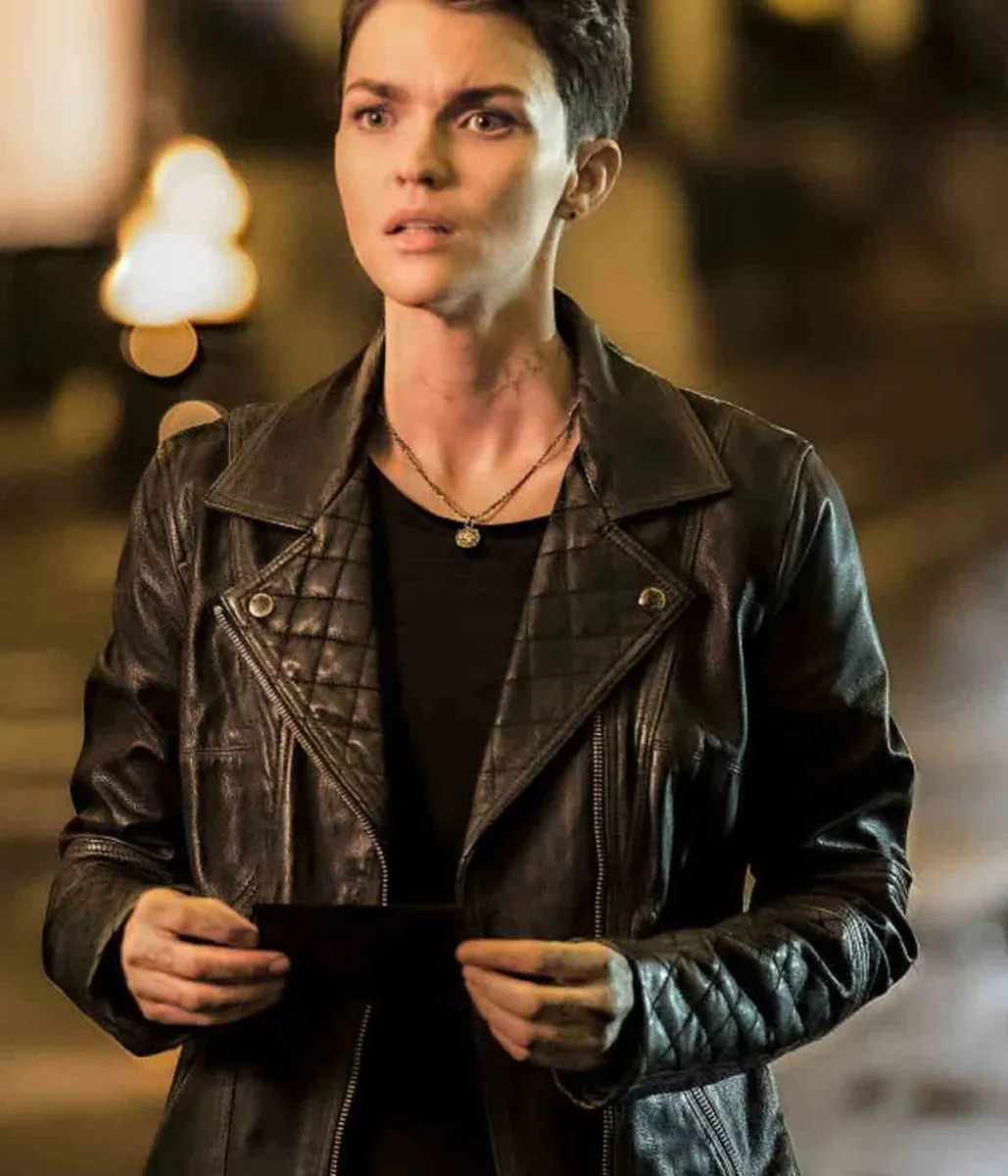 Batwoman Ruby Rose Biker Black Leather Jacket - Image 8